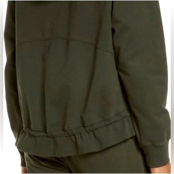 Zella Weekend Organic Cotton Stretch Hoodie Utility Zip Jacket green Sz S $69 - Picture 7 of 9